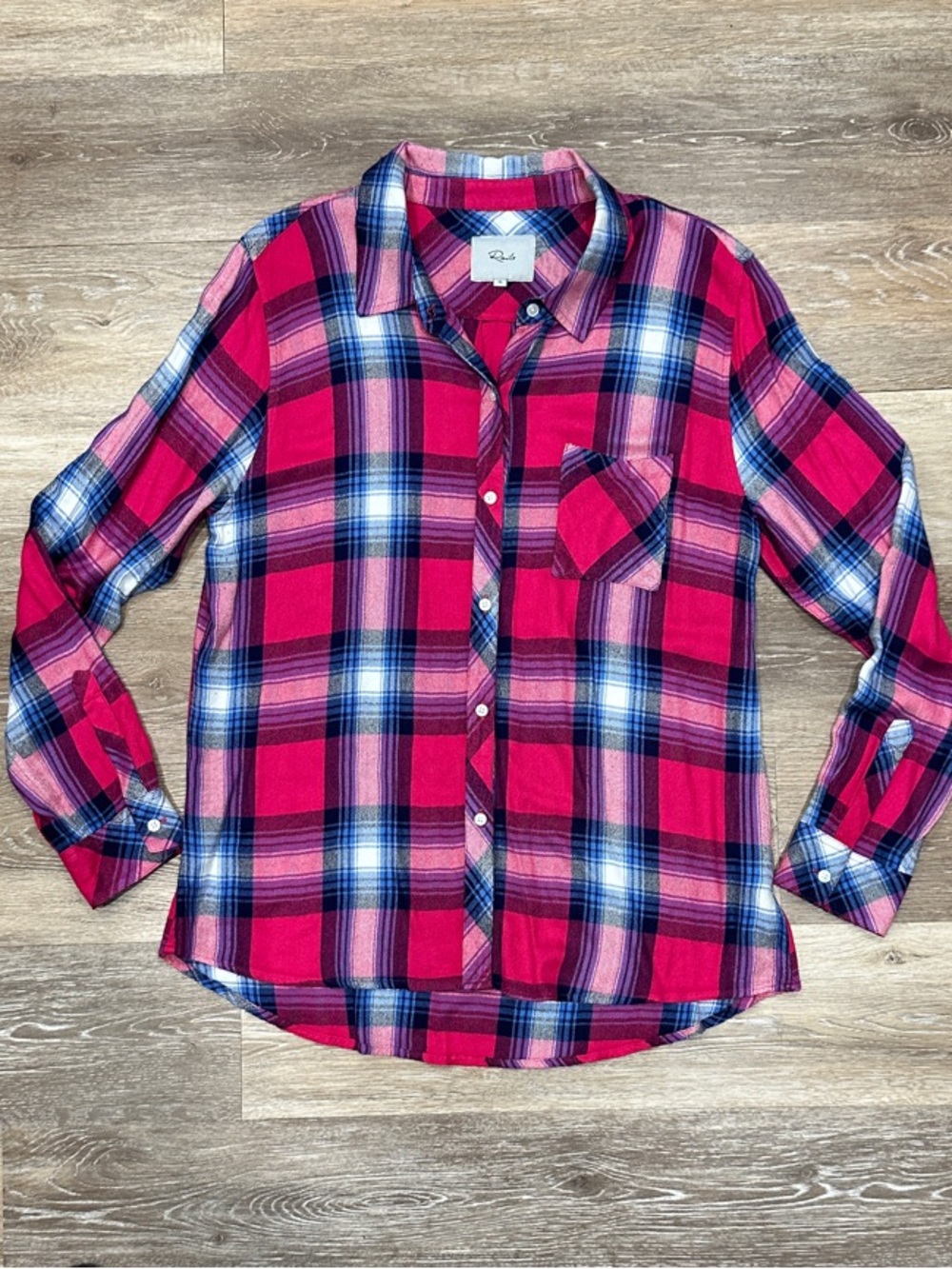 Rails Pink and Navy Plaid Button-Down Shirt